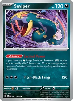 Seviper, card 062 from Phantasmal Flames