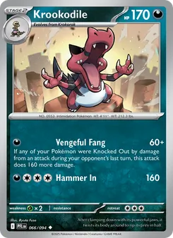 Krookodile, card 066 from Phantasmal Flames