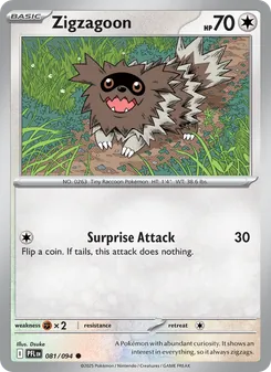 Zigzagoon, card 081 from Phantasmal Flames