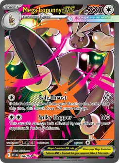 Mega Lopunny ex, card 128 from Phantasmal Flames