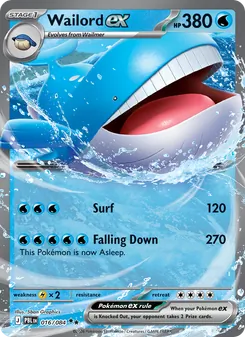 Wailord ex, card 016 from Pitch Black