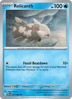 Relicanth, card 017 from Pitch Black