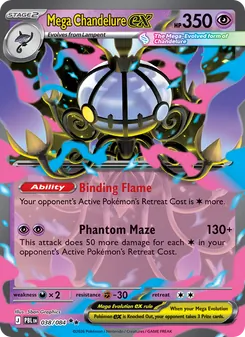 Mega Chandelure ex, card 038 from Pitch Black