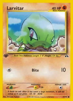 Larvitar, Karte 57 aus Neo Entdeckung