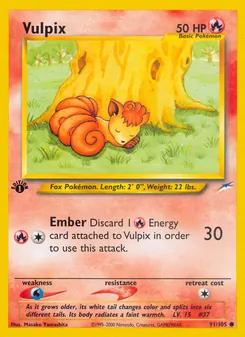 Vulpix, Karte 91 aus Neo Destiny