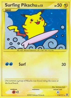 Surfendes Pikachu, Karte 114 aus Aufstieg der Rivalen