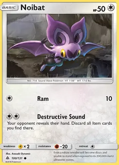 Noibat, card 100 from Forbidden Light