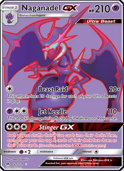 Naganadel GX, card 121 from Forbidden Light