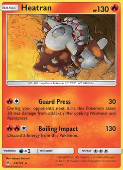 Heatran, card 13 from Forbidden Light