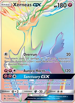 Xerneas GX, card 139 from Forbidden Light