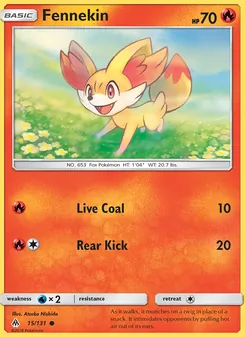 Fennekin, card 15 from Forbidden Light