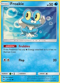 Froakie, card 21 from Forbidden Light