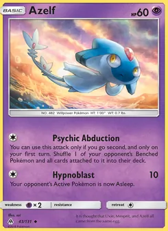 Azelf, card 43 from Forbidden Light