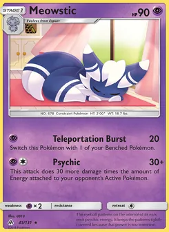 Meowstic, card 45 from Forbidden Light