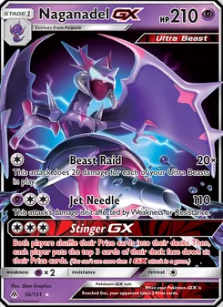 Naganadel GX, card 56 from Forbidden Light