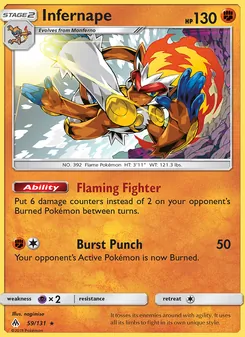 Infernape, card 59 from Forbidden Light