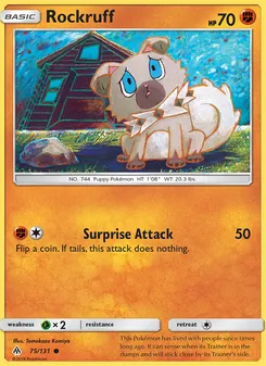 Rockruff, card 75 from Forbidden Light