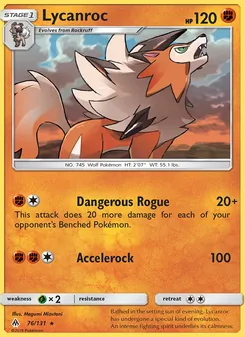 Lycanroc, card 76 from Forbidden Light