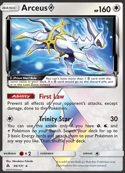 Arceus ◇, card 96 from Forbidden Light