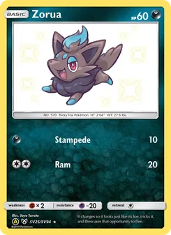 Zorua, Karte SV25 aus Verborgenes Schicksal Glitzer-Tresor