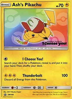Ashs Pikachu, Karte SM108 aus SM Promokarten