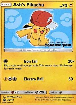 Ashs Pikachu, Karte SM113 aus SM Promokarten