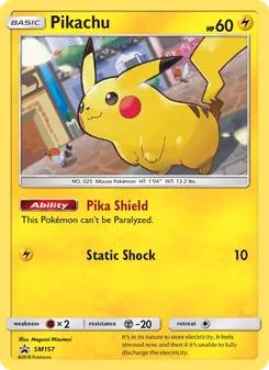 Pikachu, Karte SM157 aus SM Promokarten