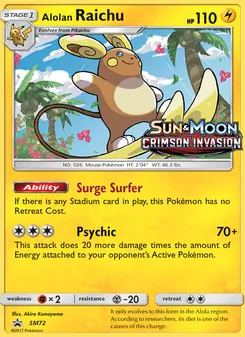 Alola-Raichu, Karte SM72 aus SM Promokarten