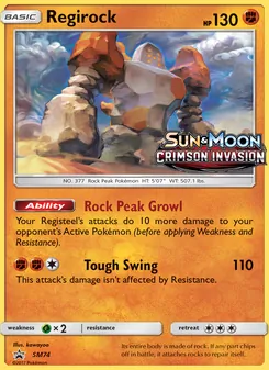 Regirock, Karte SM74 aus SM Promokarten