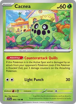 Cacnea, card 005 from Scarlet & Violet