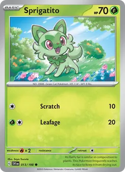 Sprigatito, card 013 from Scarlet & Violet