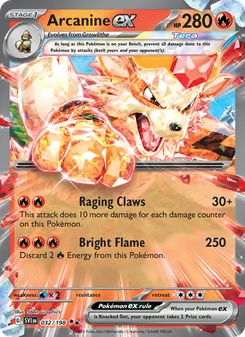 Arcanine ex, card 032 from Scarlet & Violet