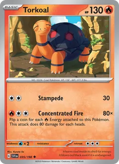 Torkoal, card 035 from Scarlet & Violet
