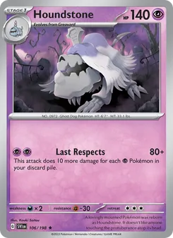 Houndstone, card 106 from Scarlet & Violet