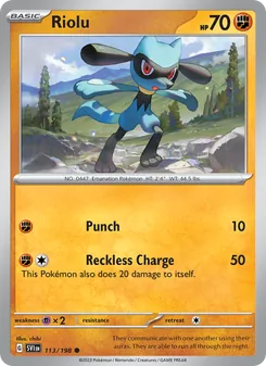 Riolu, card 113 from Scarlet & Violet