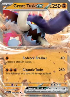 Great Tusk ex, card 123 from Scarlet & Violet