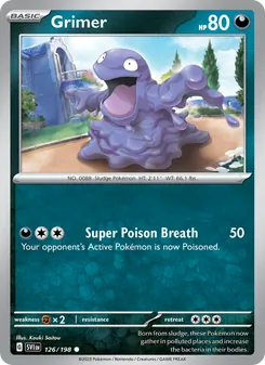 Grimer, card 126 from Scarlet & Violet