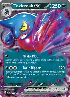 Toxicroak ex, card 131 from Scarlet & Violet