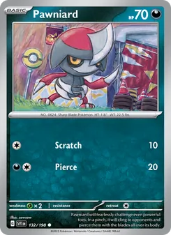 Pawniard, card 132 from Scarlet & Violet