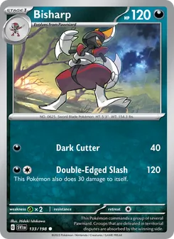 Bisharp, card 133 from Scarlet & Violet