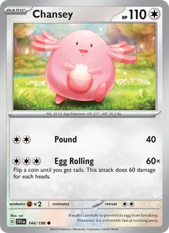Chansey, card 144 from Scarlet & Violet