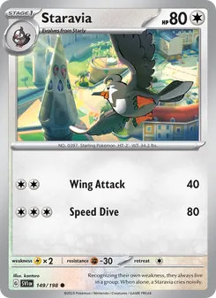 Staravia, card 149 from Scarlet & Violet