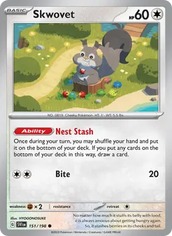 Skwovet, card 151 from Scarlet & Violet