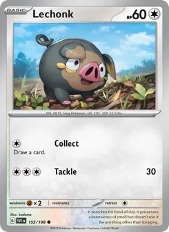 Lechonk, card 155 from Scarlet & Violet