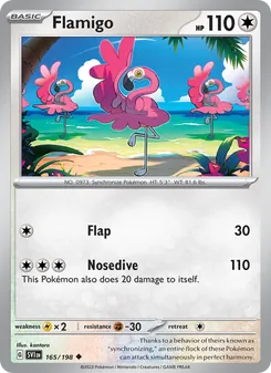 Flamigo, card 165 from Scarlet & Violet