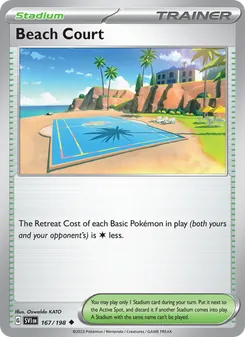 Beach Court, card 167 from Scarlet & Violet