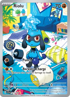 Riolu, card 215 from Scarlet & Violet
