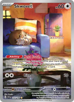 Skwovet, card 222 from Scarlet & Violet