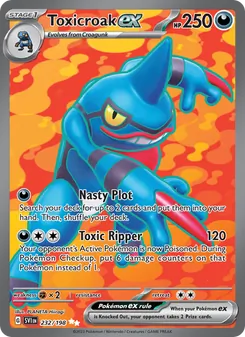 Toxicroak ex, card 232 from Scarlet & Violet