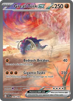 Great Tusk ex, card 246 from Scarlet & Violet